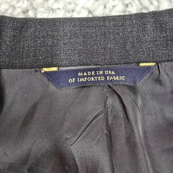 Brooks Brothers Brooksease Sport Coat 44R Charcoal Gray 2 Button USA Office READ - Picture 3 of 16
